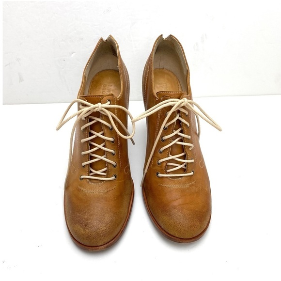 TIMBERLAND Boot Company Marge Leather Lace Up Heeled Oxford Bootie National tan - Picture 3 of 13